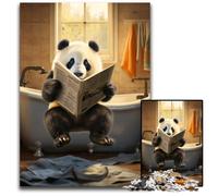 Puzzle Panda lisant Un Journal pour Adultes, Puzzle en Carton de 1000 pièces, Casse-tête Stimulant pour Adolescents, Jeu interactif et Amusant en Famille, 26x38cm/10,23x14,96 Pouces