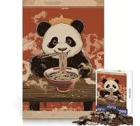 Puzzle Panda Mangeant des Ramen 1000 Pièces Jeu de Détente et d'Éveil Pièce de Collection Art Découpée avec Précision (50x75cm)