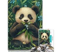 Puzzle Panda Mangeant du Bambou 1000 pièces pour Adultes et Adolescents, Jouets éducatifs, Jeux Anti-Stress, décoration Murale (50x75cm)