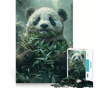 Puzzle Panda Mangeant du Bambou pour Adultes, 1000 pièces, pour renforcer la mémoire, Passe-Temps à la Maison, Bords Nets, Cadeau élégant (38x26cm)