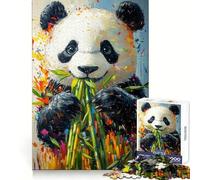 Puzzle Panda Mangeant du Bambou pour Adultes, 1000 Pièces, Stimule la Mémoire, Activité à Domicile, Bords Nets, Cadeau Festif (38x52cm)