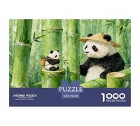 Puzzle Panda Mère et Petit 1000 Pièces pour Adultes Et Enfants, Défi Cérébral Et Jeu Complexe, Casse-tête Forêt de Bambou, Décoration Intérieure, Idée Cadeau 70x50cm/1000pcs