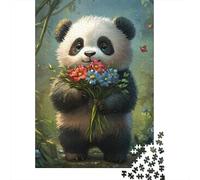 Puzzle Panda Mignon 1000 Pièces pour Adolescents - Jeu de Puzzle Créatif en Bois pour Famille - Niveau de Difficulté Défi - 1000 Pièces (75x50cm)