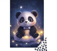 Puzzle Panda Mignon, Jouets de décompression, Puzzle en Carton 100% recyclé pour Adultes, Cadeaux de Noël, 1000 pièces (38 x 26 cm)