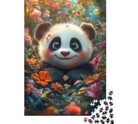 Puzzle Panda Mignon, Puzzle rectangulaire en Papier pour Adultes, Cadeaux de Noël, 1000 pièces (75 x 50 cm)