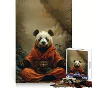 Puzzle Panda Moine Mystique Méditation 1000 Pièces Adultes Cadeau Amélioration de la mémoire Loisirs Décoration Murale aux découpes nettes (38x52cm)