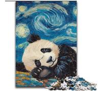 Puzzle Panda Night Sky pour Adultes et Adolescents, Puzzle intéressant pour réduire Le Stress et interagir avec Les Parents (26x38cm)