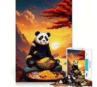 Puzzle Panda Ramen Japon 1000 pièces pour Adultes Jeu de logique Stimulant Divertissement Relaxant Bords Nets Cadeau mémorable (50x75cm)