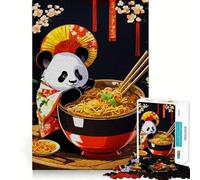 Puzzle Panda Ramen Japon pour Adolescents 1000 pièces, Jeu de logique Fine, Doux et Relaxant, Bords Nets, Cadeau de qualité supérieure (50x75cm)
