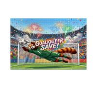 Puzzle panda rouge 2026 pour adultes - 1 000 pièces - Match animal gardien de but - Puzzles imprimés en bois - Décorations sportives pour divertissement à domicile
