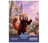 Puzzle Panda Roux 1000 Pièces pour Adultes Et Enfants, Jeu Éducatif, Casse-tête Château Fleurs, DéCoration, Cadeau Anniversaire 70x50cm/1000pcs