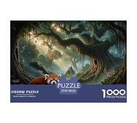 Puzzle Panda Roux 1000 Pièces pour Adultes Et Enfants, Jeu en Famille, Jeu ÉduChatif, Puzzles Ancient Forêt, DéCoration, Cadeau Famille 38x26cm/1000pcs