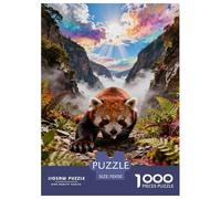 Puzzle Panda Roux 1000 Pièces pour Adultes Et Enfants, Plaisir Partagé en Famille, Jeu Éducatif, Puzzles Canyon, Décoration Intérieure, Cadeau Enfant 70x50cm/1000pcs