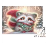 Puzzle Panda Roux 1000pcs 70x50cm Papier Recy dultes Étincelle Hivernale Défi Difficile Stimulation Cérébrale Cadeau