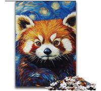 Puzzle Panda Roux Ciel Nocturne pour Adolescents, Jouets Addictifs pour la Décoration de la Maison (70x100cm)