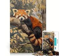 Puzzle Panda Roux dans Un Arbre pour Adolescents, 1000 Pièces, Jeu de Réflexion, Détente et Amusement, Découpe Précise, Cadeau Festif (50x75cm)