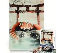 Puzzle Panda Roux Dormant 1000 Pièces pour Adultes Jeu de Réflexion Jouet Amusant et Paisible Pièce de Collection Art Découpée avec Soin (50x75cm)