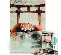 Puzzle Panda Roux Dormant 1000 Pièces pour Adultes Jeu de Réflexion Jouet Amusant et Paisible Pièce de Collection Art Découpée avec Soin (50x75cm)