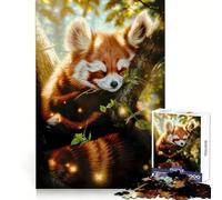 Puzzle Panda Roux Endormi 1000 Pièces pour Adultes Jeu de Logique Mentale Anti-Stress Découpe Ferme 50x75cm