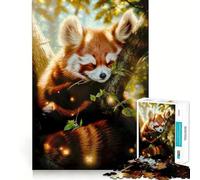 Puzzle Panda Roux Endormi 1000 Pièces pour Adultes Jeu de Logique Mentale Anti-Stress Découpe Ferme 50x75cm