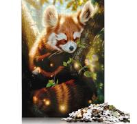 Puzzle Panda Roux Endormi 500 Pièces pour Adultes Puzzles en Bois Casse-têtes pour Enfants 500pcs (52x38cm)