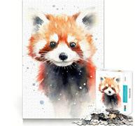 Puzzle Panda Roux Sauvage 1000 Pièces Jeu de Croisement Amusant et Cognitif Pièces Parfaitement Imbriquées Cadeau d'anniversaire Casse-tête (38x26cm)