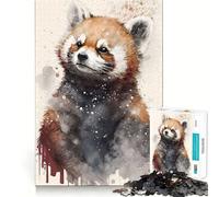 Puzzle Panda Roux Sauvage 1000 Pièces Jeu de Réflexion Amusant et Stimulant la Concentration Technologie de Découpe Laser Avancée Idéal pour Les Voyages (50x75cm)