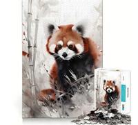 Puzzle Panda Roux Sauvage à l'Encre 1000 Pièces Jeu de Croisement Amusant et Détente Pièces Parfaitement Imbriquées Cadeau d'anniversaire Casse-tête (38x26cm)