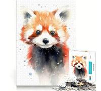Puzzle Panda Roux Sauvage pour Adultes 1000 Pièces Jeu de Réflexion et d'Aptitude Découpe de Haute Précision Défi Divertissant pour Les Temps Libres (38x52cm)
