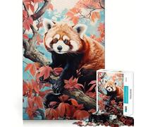 Puzzle Panda Roux sur Un Arbre 1000 Pièces pour Adultes Renforce la Mémoire Calme Esprit Qualité Bordure Surprise Chaleureuse (38x26cm)