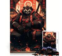 Puzzle Panda Samouraï Guerrier 1000 pièces pour Adolescents, renforce la mémoire, Loisirs à la Maison, Bords Nets, Cadeau précieux (38x26cm)