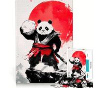 Puzzle Panda Samouraï Guerrier 1000 Pièces pour Adolescents Stimule la mémoire, Anti-Stress, Décoration Murale à Bords Serrés (38x52cm)