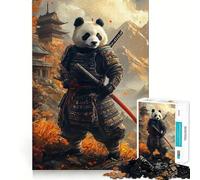 Puzzle Panda Samouraï Guerrier pour Adolescents 1000 Pièces Stimule la mémoire Atelier de détente et de Plaisir Cadeau Exquis (50x75cm)