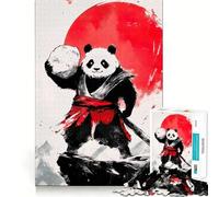 Puzzle Panda Samouraï Guerrier pour Adultes 1000 pièces, Jeu de logique Solide, Jeu apaisant, Bords Nets, Cadeau Artistique (50x75cm)