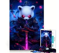 Puzzle Panda Samouraï Guerrier pour Adultes, 1000 Pièces, Jouet de Réflexion Anti-Anxiété, Bords Précis, (50x75cm)