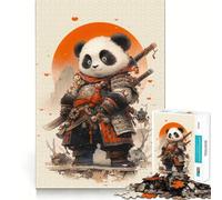 Puzzle Panda Samurai 1000 pièces pour Adultes, Jeu de logique Fine, Silencieux et Amusant, Bords Nets, Cadeau mémorable (38x26cm)