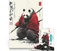 Puzzle Panda Samurai Ink Art pour Adultes, 1000 pièces, Jeu de réflexion, Plaisir Lent, Design à Assembler, Joli Cadeau (50x75cm)