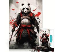 Puzzle Panda Samurai Japon 1000 pièces pour Adultes et Adolescents Jeu de réflexion Anti-Stress Cadeau Original (50x75cm)