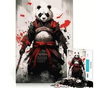 Puzzle Panda Samurai Japon 1000 pièces pour Adultes, Jeu de réflexion et de Concentration, Jeu Silencieux et Amusant, Bords serrés, Cadeau de Noël (38x26cm)