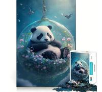 Puzzle Panda Sieste 1000 pièces pour Adolescents Améliore la mémoire Loisirs calmes Bordure précise Cadeau d'anniversaire (38x52cm)