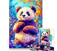 Puzzle Panda Souriant pour Adultes 1000 Pièces, Jeu de Réflexion, Jeu de Précision, Cadeau Unique et Amusant à Partager 38x52cm