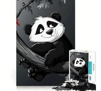 Puzzle Panda Souriant sur Une Branche 1000 Pièces pour Adolescents Amélioration de la Mémoire Détente et Amusant Pièce de Collection Art Découpée avec Précision 38x26cm
