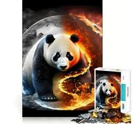 Puzzle Panda Yin et Yang pour Adolescents 1000 pièces Développement de la mémoire Design apaisant et Relaxant Cadeau Classique à Assembler (38x52cm)