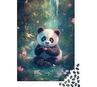 Puzzle Pandas Mignons Puzzle Rectangulaire en Papier à Emboîtement Précis pour Enfants Adultes Cadeau de Noël Unique 1000 pièces (75x50cm)