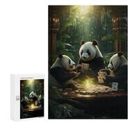 Puzzle Pandas Playing Poker in The Jungle, 300 PCS, Activité Créative À La Maison, comme Loisir Apaisant pour Les Passionnés, pour Jouer Ensemble