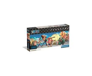 Puzzle Panorama One Piece Compact Box 1000 Pièces 98x33 cm Dès 14 Ans | Univers coloré et vivant de l'équipage pirate le plus célèbre du manga en format long | fabrication italienne | cadeau
