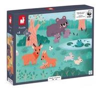 Janod - Puzzle Panoramique 4 Saisons - 36 Pièces en Carton FSC - Puzzle Animaux - 1 Mètre de Long - Fabriqué en France - Partenariat WWF - Dès 4 Ans, J08645