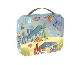 Puzzle panoramique des animaux marins - Janod, 36 pièces pour enfants