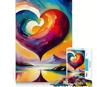 Puzzle panoramique en Forme de cœur fantaisiste de 1000 pièces pour Adolescents Un Jeu Amusant et ressourçant,des pièces Parfaitement emboîtables sans espaces,Une activité idéale pour Une soirée