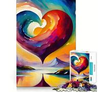 Puzzle panoramique en Forme de cœur fantaisiste de 1000 pièces pour Adultes Souvenirs Amusants,Assemblage Solide et sécurisé,activité Amusante en Famille Le Soir (50x75cm)